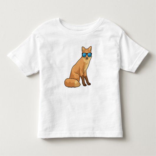 Fox met zonnebril kinder shirts (Voorkant)