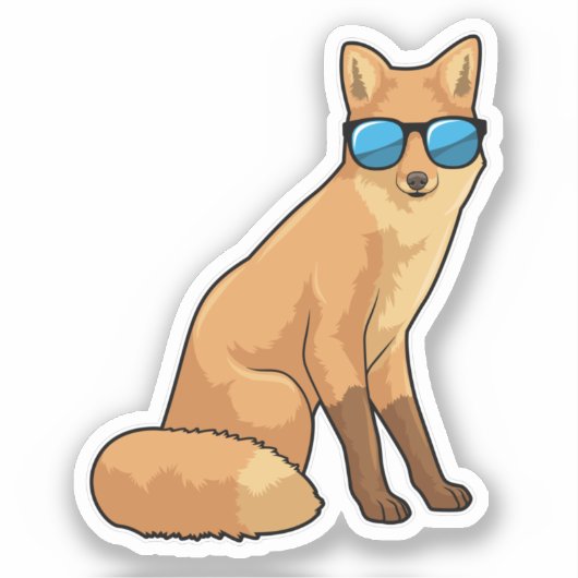 Fox met zonnebril sticker (Voorkant)