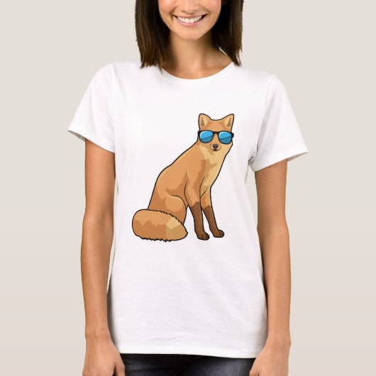 Fox met zonnebril t-shirt (Voorkant)