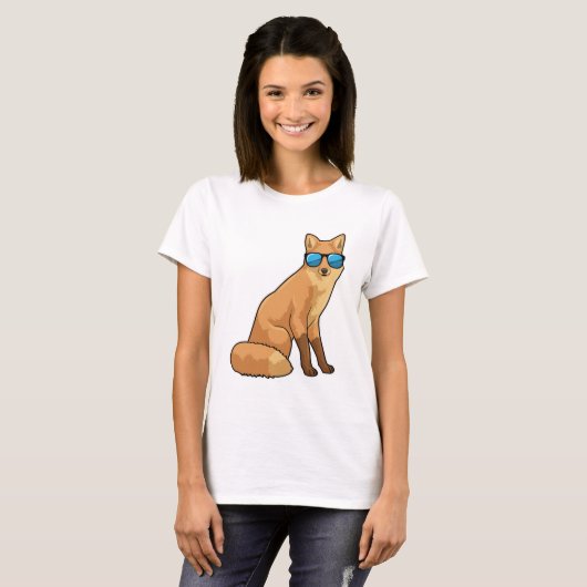 Fox met zonnebril t-shirt (Voorkant volledig)