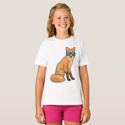 Fox met zonnebril t-shirt (Voorkant volledig)