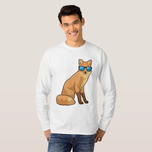 Fox met zonnebril t-shirt (Voorkant volledig)