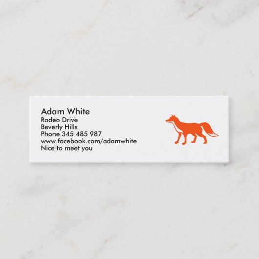 Fox Mini Visitekaartje (Voorkant)
