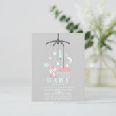 Fox Mobile Modern Girl Baby shower Kaart (Staand voorkant)
