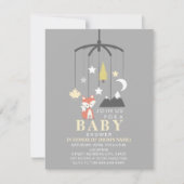 Fox Mobile Neutral Modern Baby shower Kaart (Voorkant)