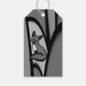 Fox Modern Art Design in Zilver Cadeaulabel (Voorkant)