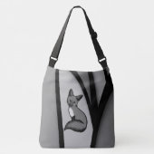 Fox Modern Art Design in Zilver Crossbody Tas (Voorkant)