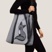 Fox Modern Art Design in Zilver Crossbody Tas (Dichtbij)