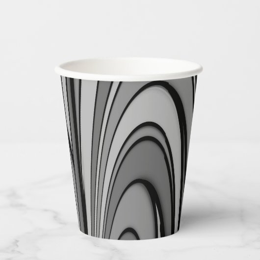 Fox Modern Art Design in Zilver Gelukkige Verjaard Papieren Bekers (Voorkant)