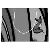 Fox Modern Art Design in Zilver Groot Cadeauzakje (Voorkant)