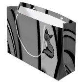 Fox Modern Art Design in Zilver Groot Cadeauzakje (Achterkant Gekanteld)