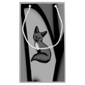 Fox Modern Art Design in Zilver Klein Cadeauzakje (Achterkant)