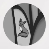 Fox Modern Art Design in Zilver Labels (Design 2)