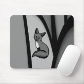 Fox Modern Art Design in Zilver Muismat (Met muis)