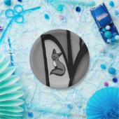 Fox Modern Art Design in Zilver Papieren Bordje (Feest)