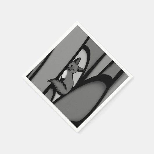 Fox Modern Art Design in Zilver Servet (Hoek)