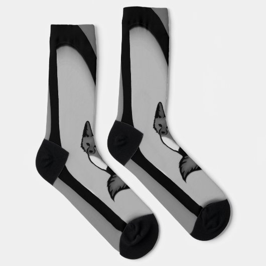 Fox Modern Art Design in Zilver Sokken (Rechts)