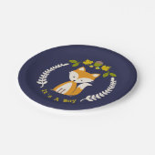 Fox Modern Boy Baby shower Papieren Bordje (Gekanteld)