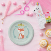 Fox Modern Girl Baby shower Papieren Bordje (Feest)