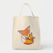 Fox Moeder Baby Child Cute Woodland Canvas tas (Voorkant)