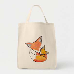 Fox Moeder Baby Child Cute Woodland Canvas tas