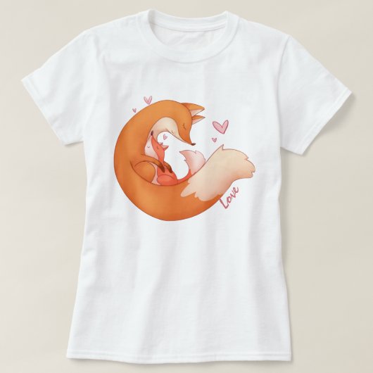 Fox Moeder en Baby T-shirt (Design voorkant)