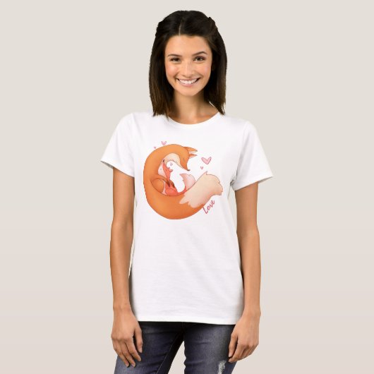Fox Moeder en Baby T-shirt (Voorkant volledig)