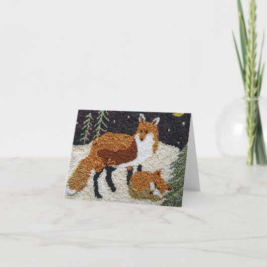 Fox Moeder en Cub Notecard Kaart (Voorkant)