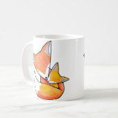 Fox Moederkind Cute Woodland Art Mok van MiKa (Voorkant links)