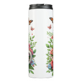 Fox Mom: Cub, Bloemen, Moederdag Thermosbeker (Achterkant)