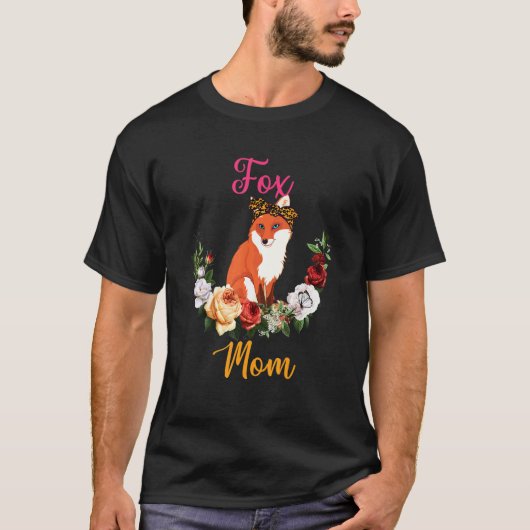 Fox Mom Floral Fox Bow Tie Lover Mother's Day T-shirt (Voorkant)