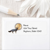 Fox Moon Return-adreslabels Etiket (Insitu)