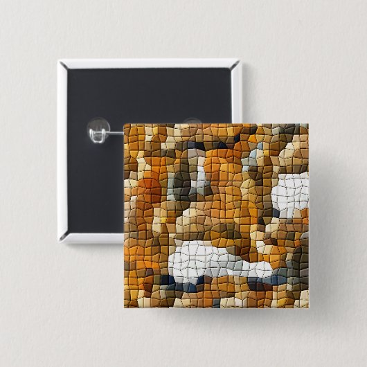 FOX MOSAIC VIERKANTE BUTTON 5,1 CM (Voorkant /achterkant)