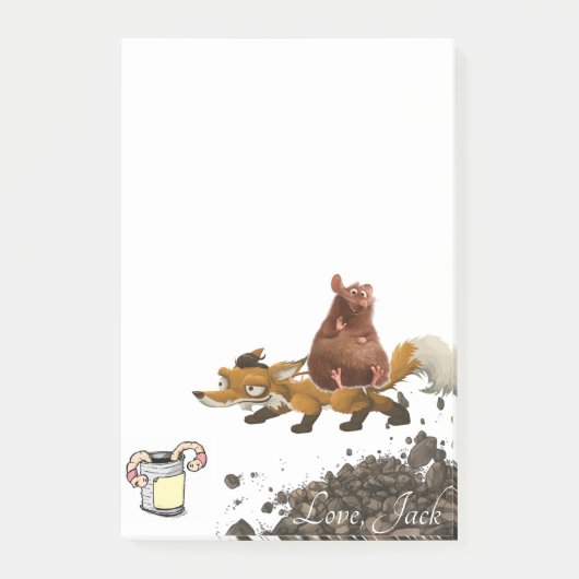Fox Mouse Worm achteraf Post-it® Notes (Voorkant)