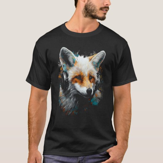 Fox Music  Animal Headphones Fox T-shirt (Voorkant)