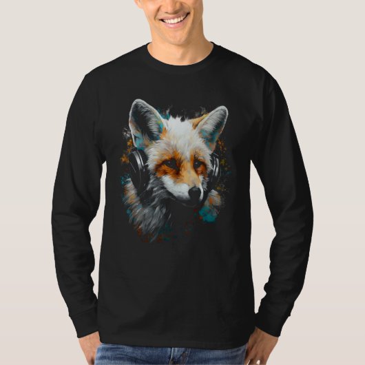 Fox Music  Animal Headphones Fox T-shirt (Voorkant)