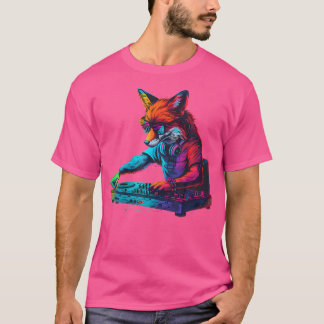 Fox Music DJ Dance Club Techno House Music Turntab T-shirt