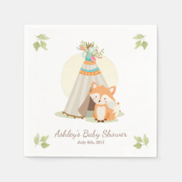 Fox Napkins woodland Baby shower Teepee pow wow Servet