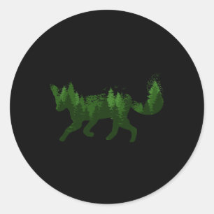 Fox Natuur Forest Camping Wandeljager Outdoor Gi Ronde Sticker