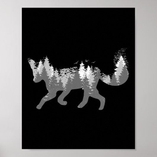 Fox Natuur Outdoor Wandelen Camping Jachtcadeau Poster (Voorkant)