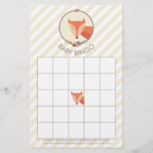 Fox Neutraal Baby shower Games Bingo (Voorkant)