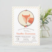 Fox neutraal geslacht Baby shower Kaart (Staand voorkant)