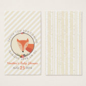 Fox Neutral Baby shower Gepersonaliseerd Dank u La Visitekaartjes (Voorkant /achterkant)