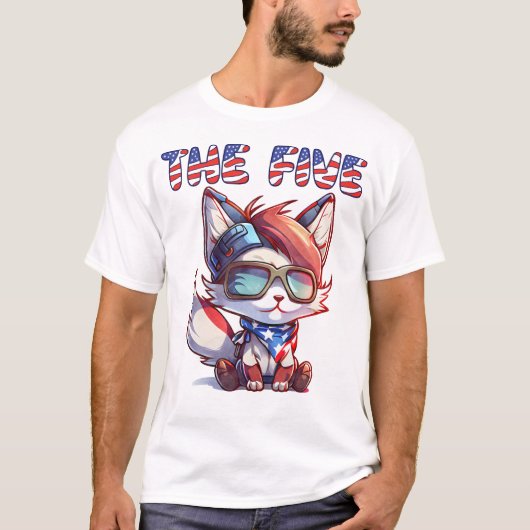 Fox News the Five Cute American Patriotic Fox T-shirt (Voorkant)
