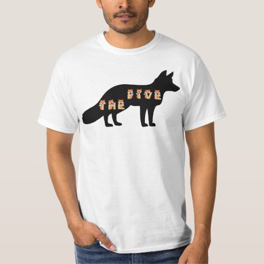 Fox News the Five Fox Silhouette and Fox Font T-shirt (Voorkant)