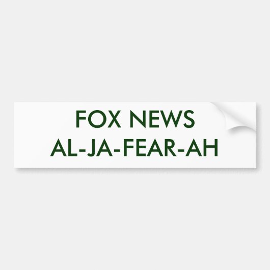 FOX NEWSAL-JA-FEAR-AH - Gepersonaliseerd Bumpersticker (Voorkant)
