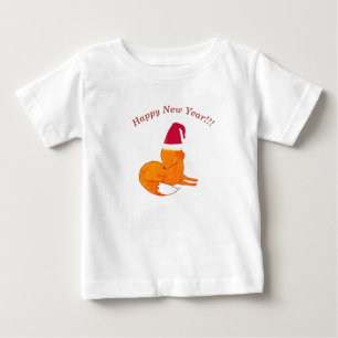 Fox nieuw jaar Aangepaste Baby T-shirt