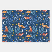 Fox Night Forest Celestial Seamless Pattern Inpakpapier Vel (Voorkant 2)