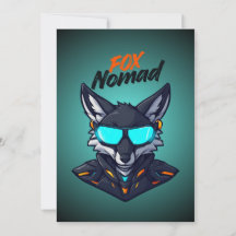 Fox Nomad Cyberpunk Mecha Gaming Uitnodiging