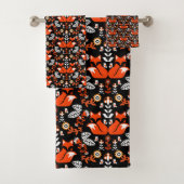 Fox Nordic Scandinavian Folk Art Bad Handdoek (Insitu)